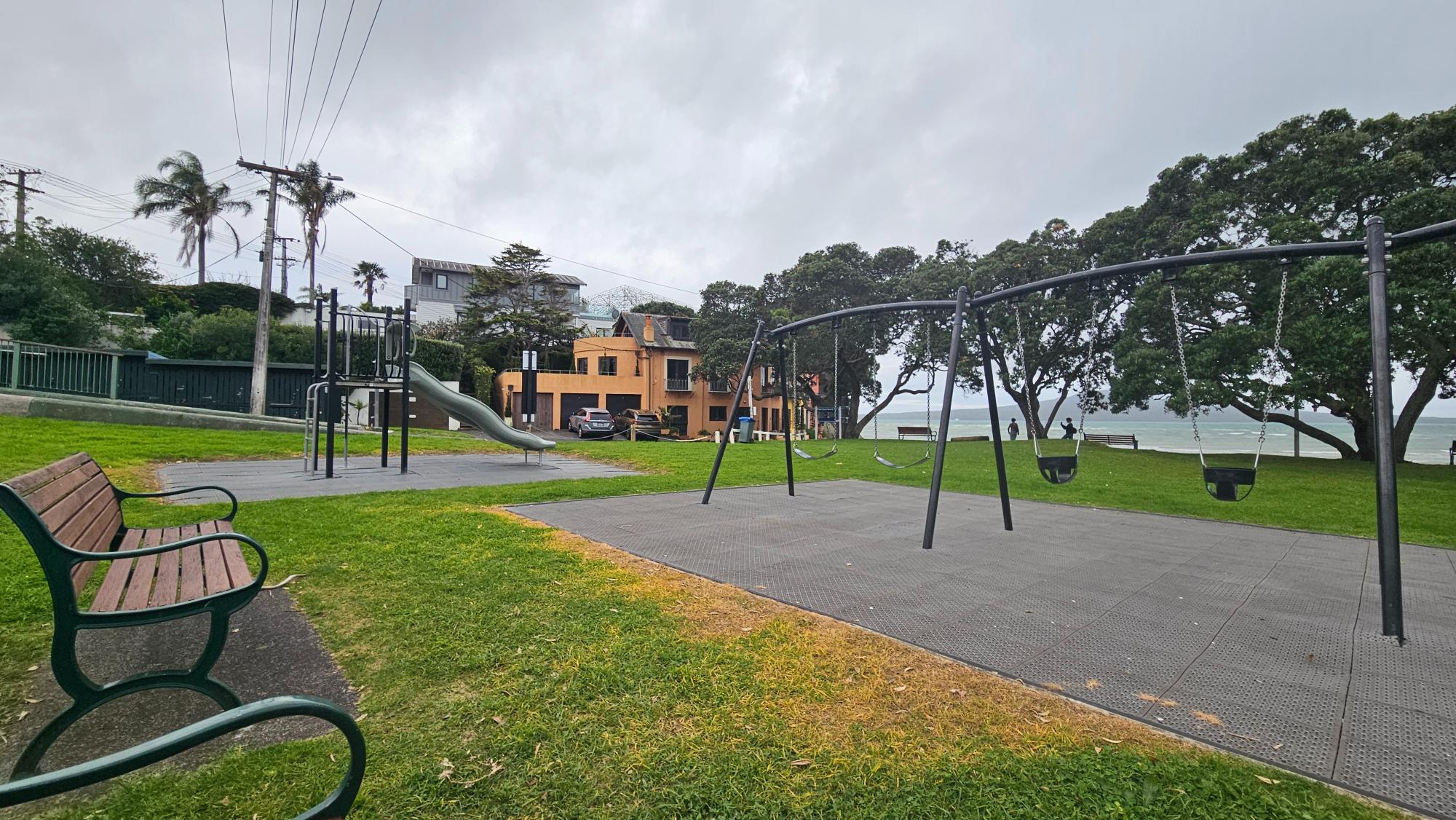 Cheltenham Beach Playground, overlooking the coast