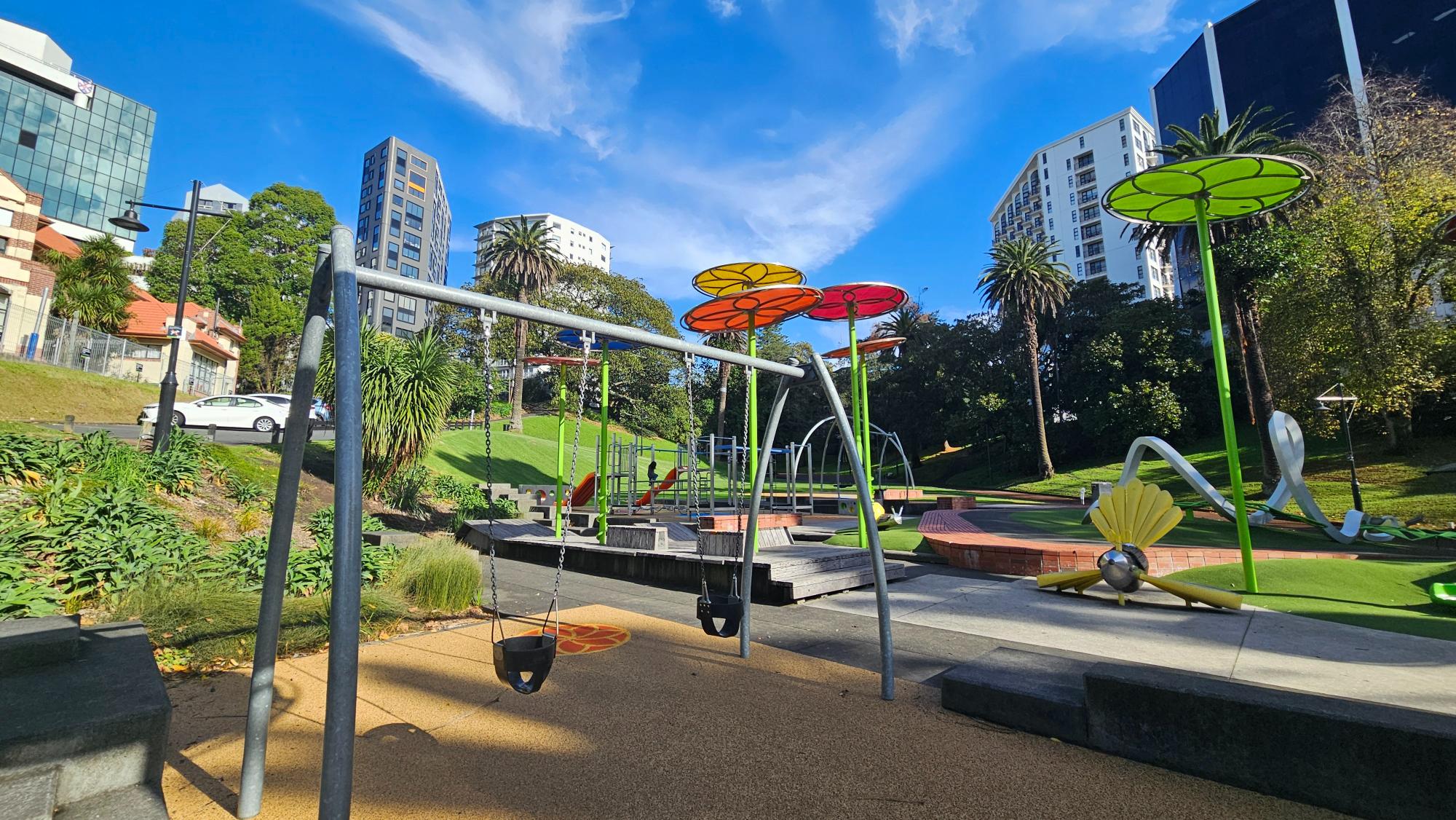 The whole playground feels built for younger age groups