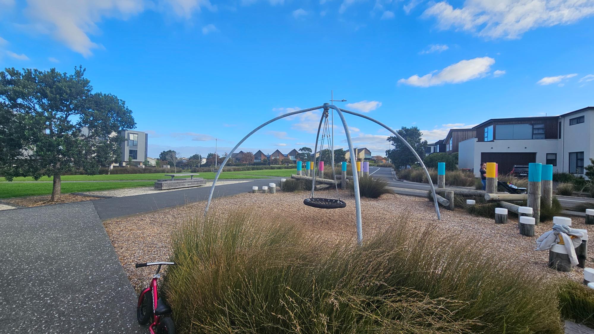 Swings and play space at Ridge Park Playground