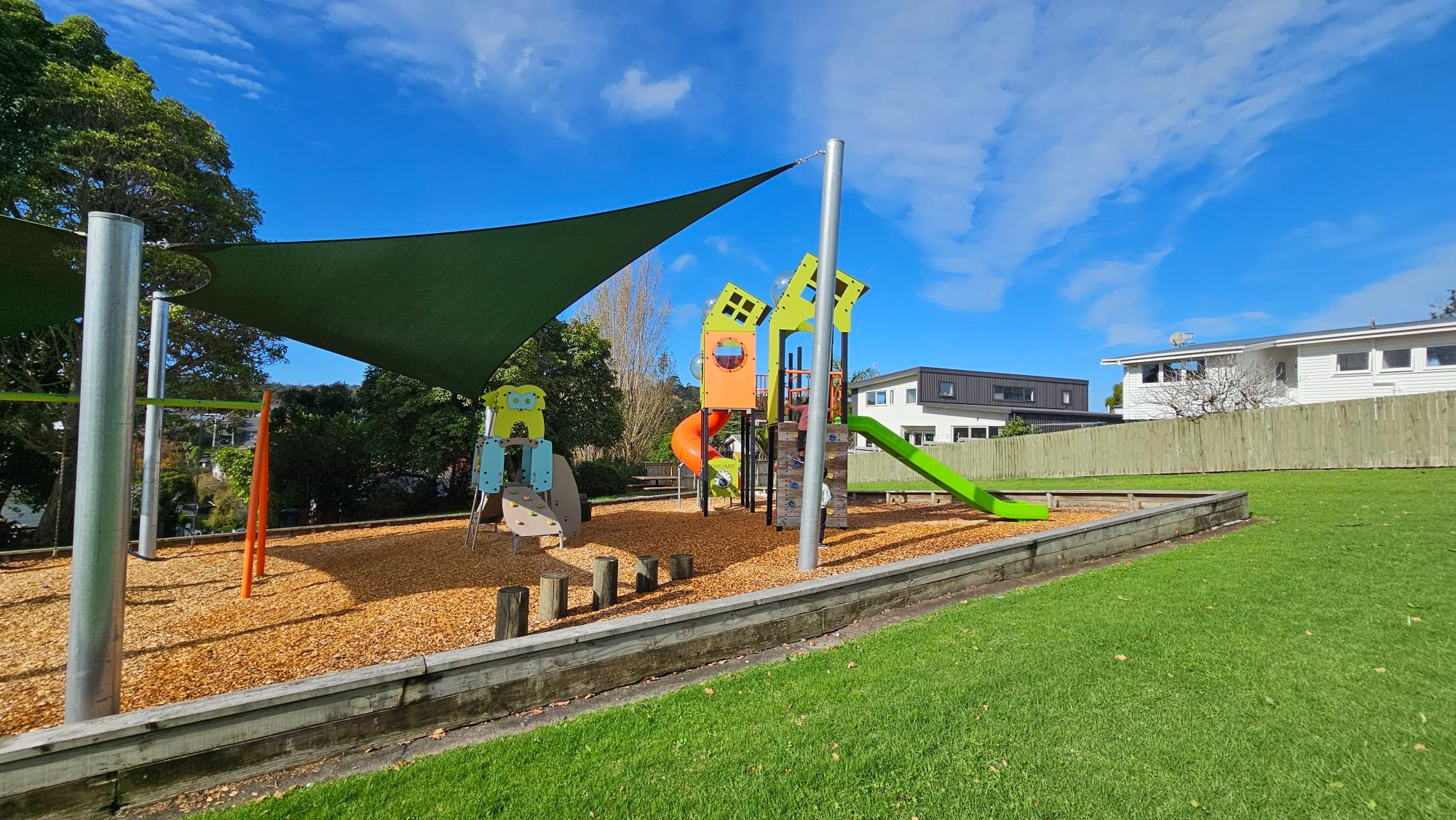 Shade and open grass around Vandeleur Reserve Playground