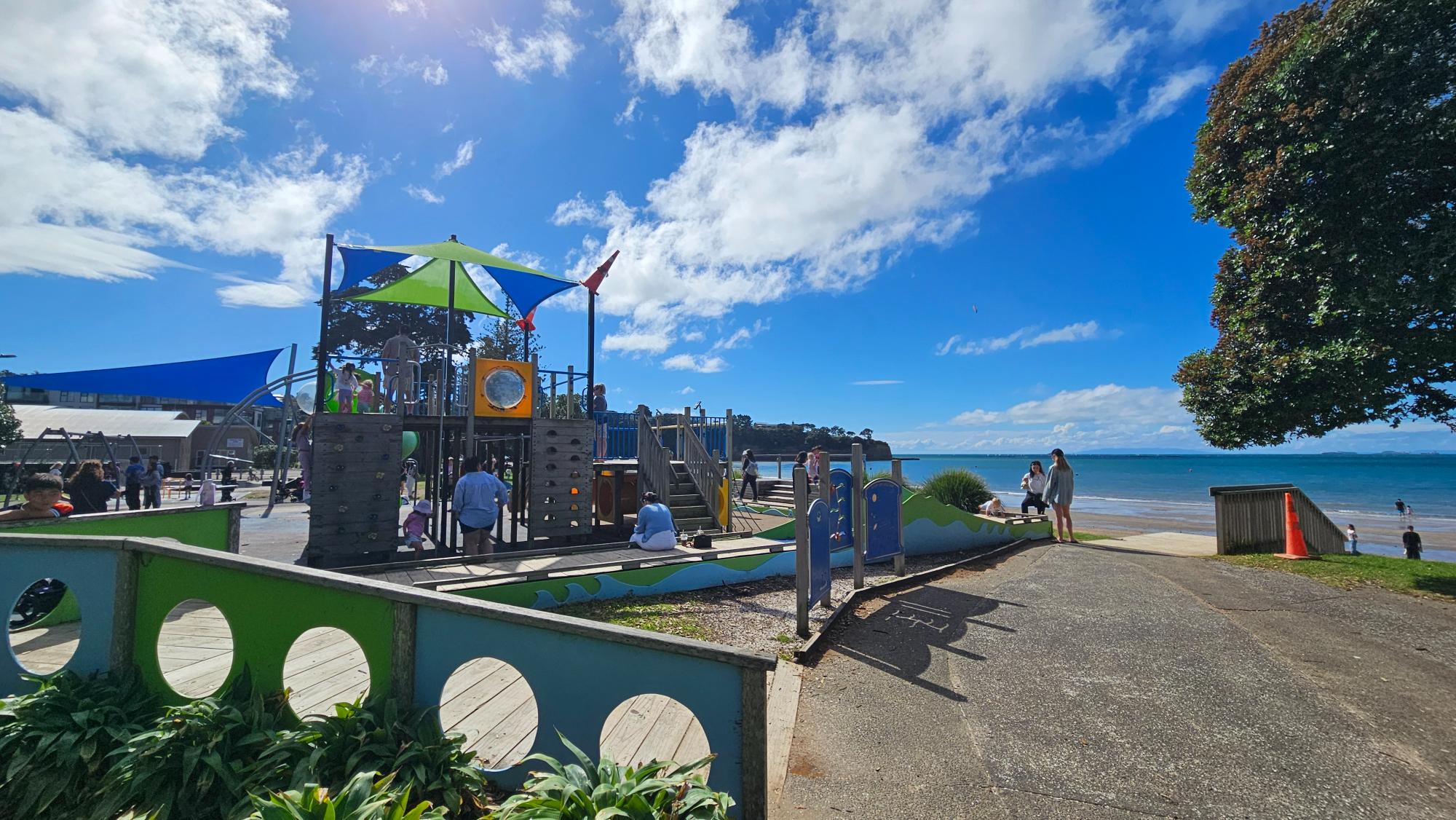 Browns Bay view right behind the playground.