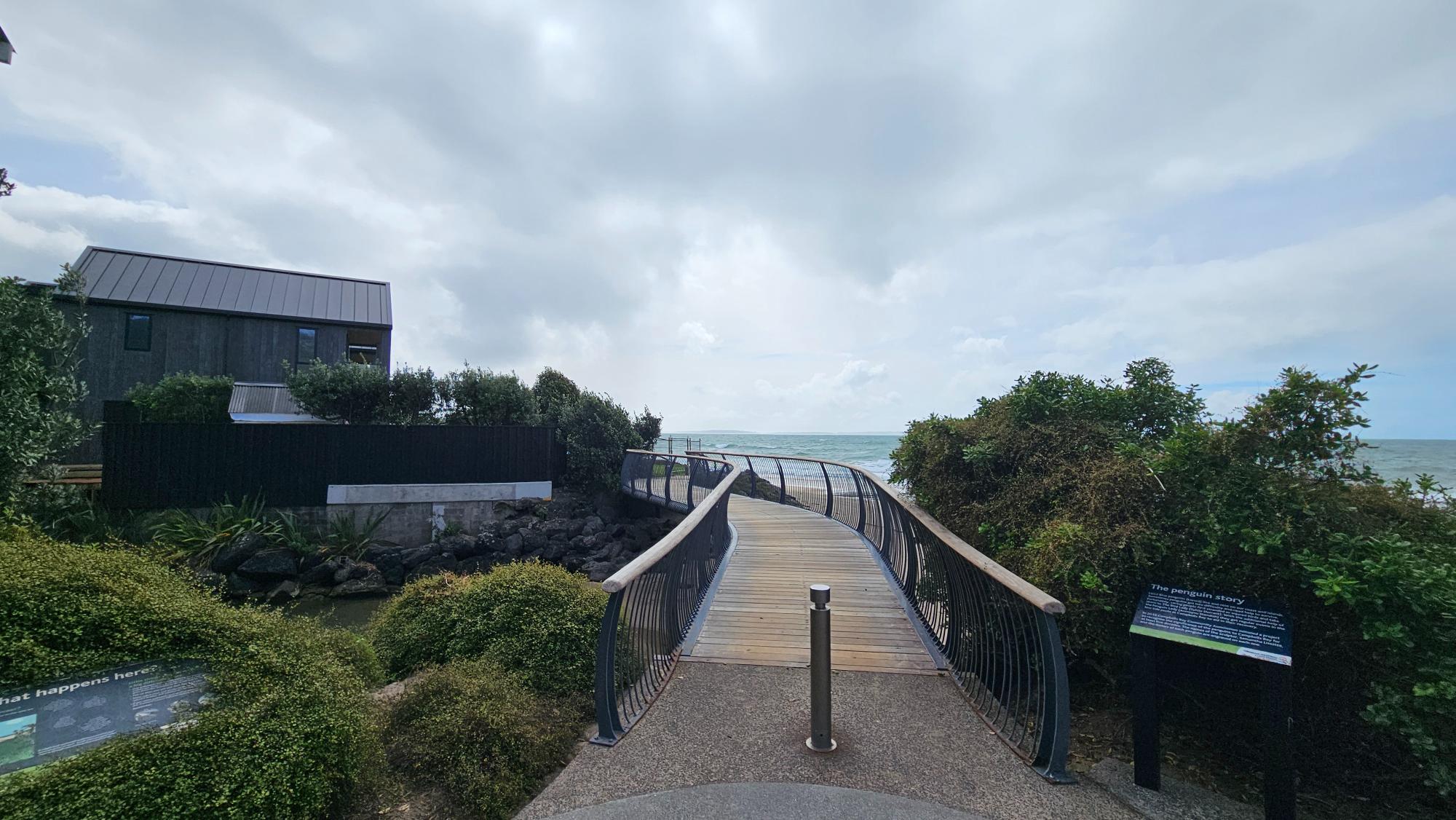 The Campbell Bay walkway beside the playground — East Coast North Shore views are often stunning, and this spot is especially beautiful