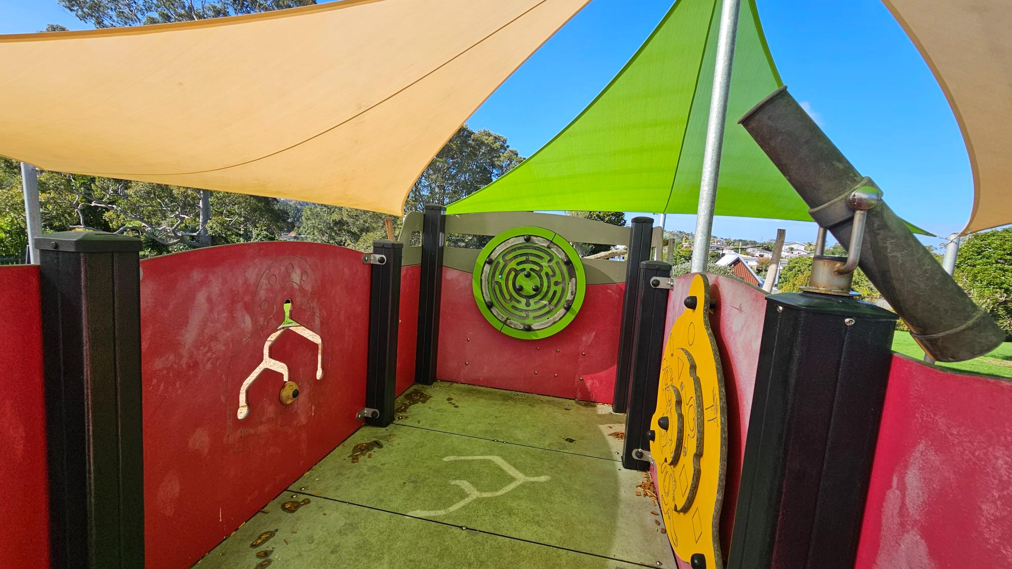 From the top of the fire engine, a few surfaces look less maintained than the rest of the playground — a small shame, but not enough to spoil the fun