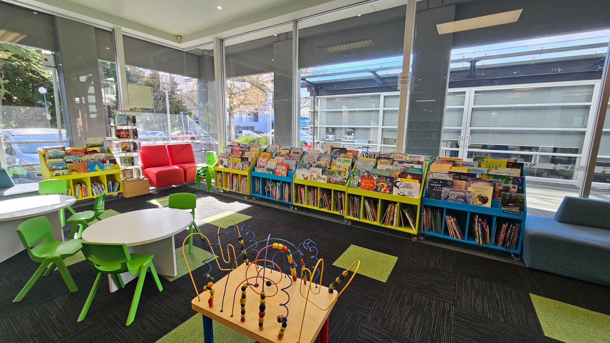 When the playground gets boring, you can always head over to the library right next door.