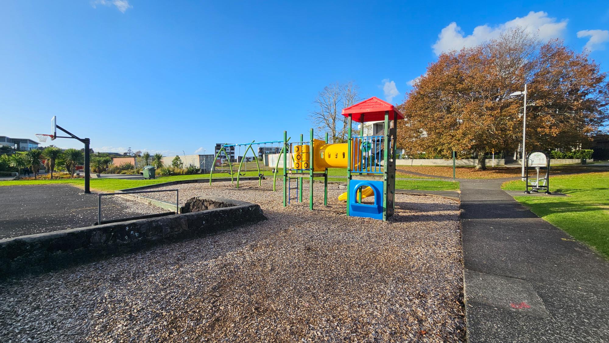Open reserve space and looped path at Cadness Reserve Playground