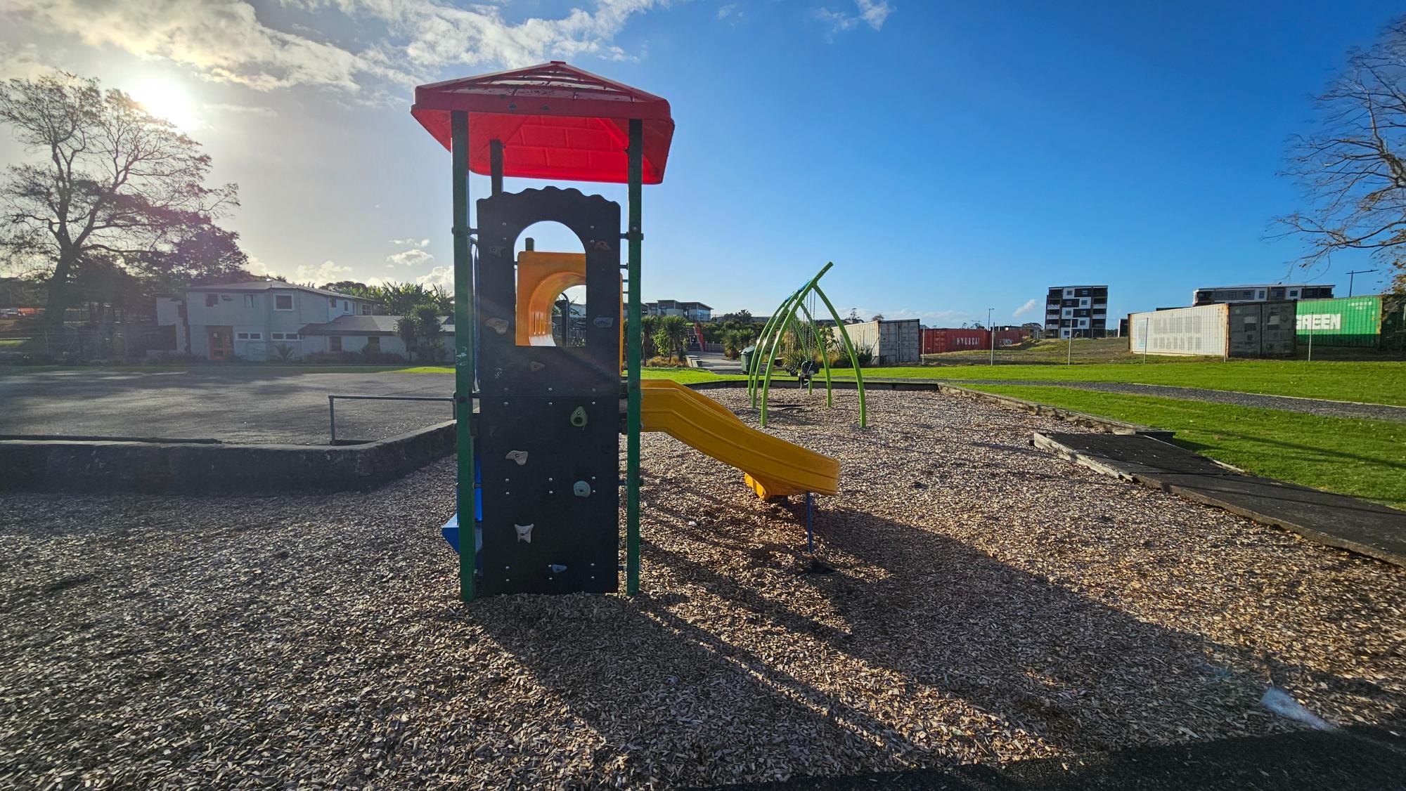 Small main play structure with a gentle yellow slide ideal for toddlers and pre-schoolers