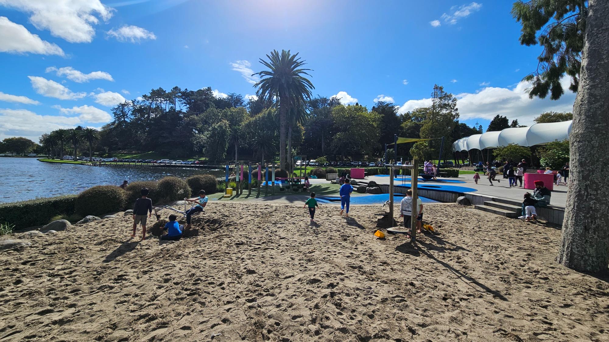 Sand play at Hamilton Lake Playground