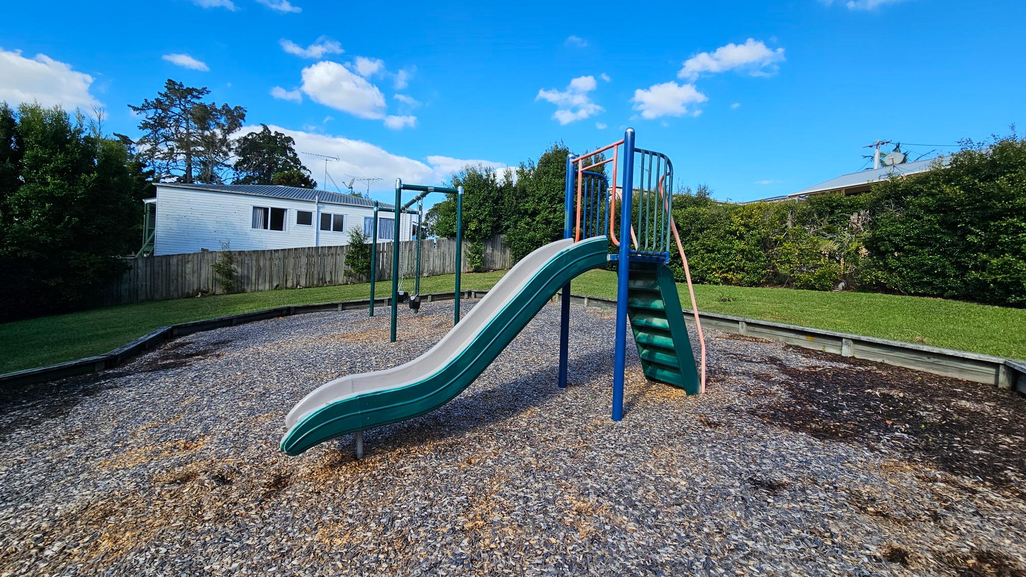 Celeste Reserve Playground in Wairau Valley with a small play setup