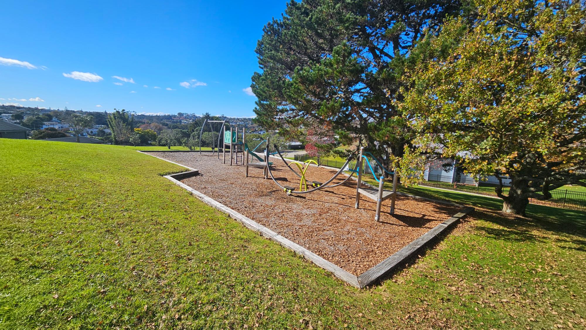 Unique rail-mounted hybrid seesaw at Target Reserve Playground