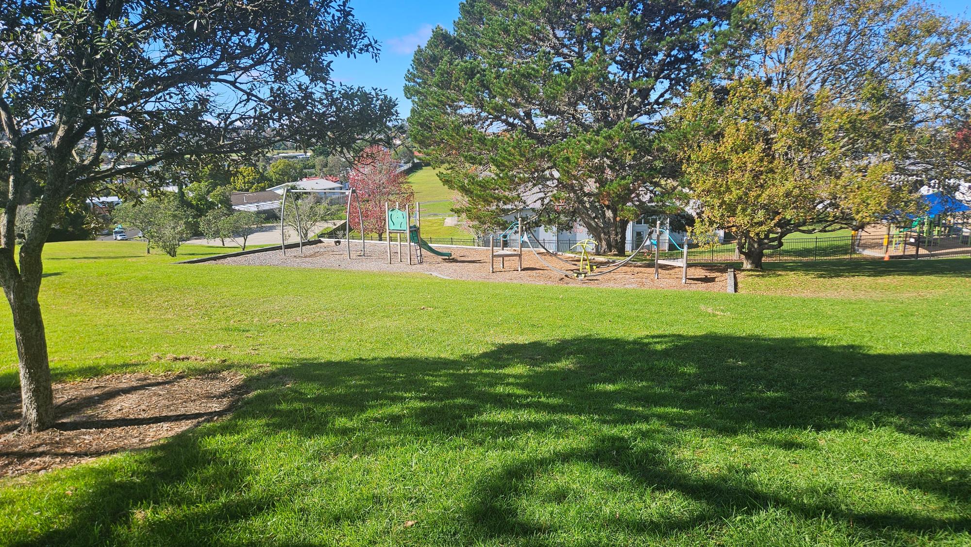 It doesn’t come across clearly in this photo, but the view below the playground is quite impressive.