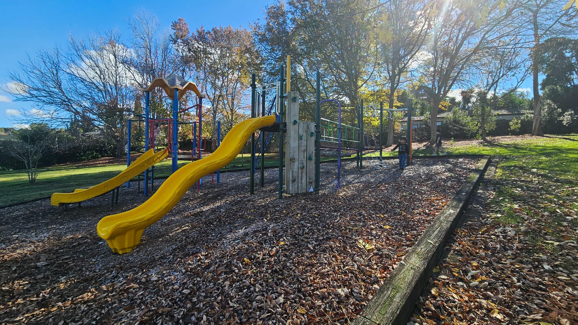 Play structures at Totaravale Reserve Playground, Totara Vale