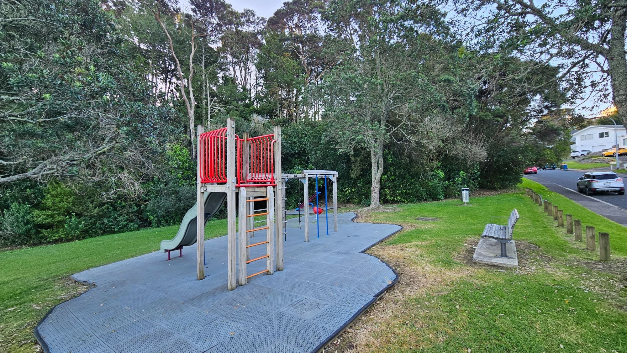 Freshly painted play equipment at Sapphire Reserve