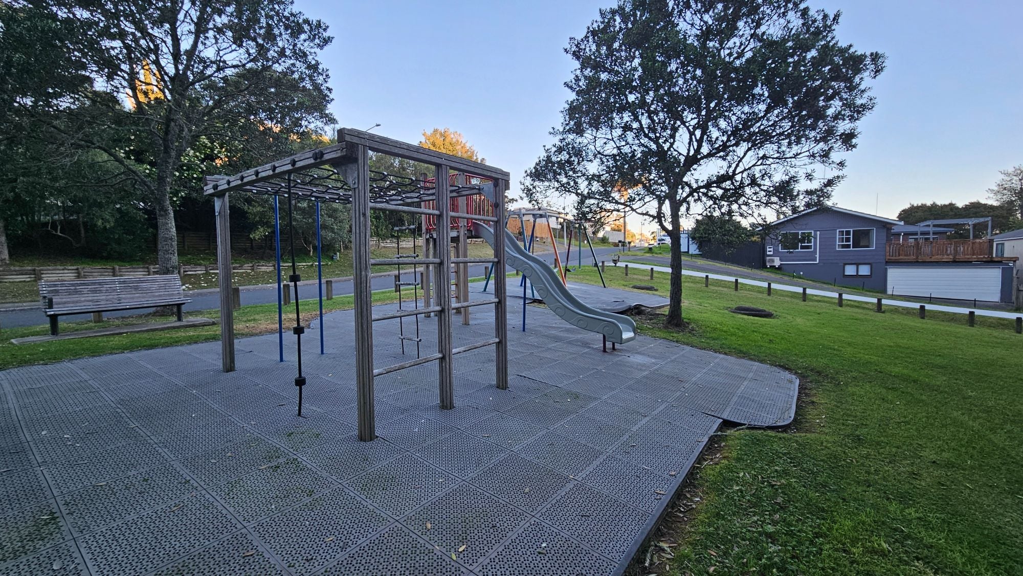 Rubber matting across the play area at Sapphire Reserve