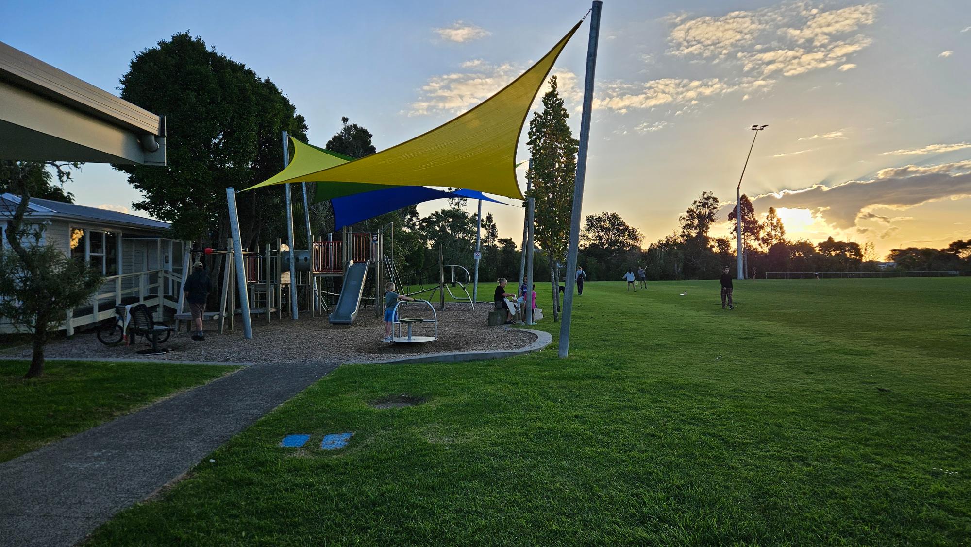 Shaded toddler play area